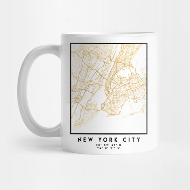 NEW YORK CITY CITY STREET MAP ART by deificusArt